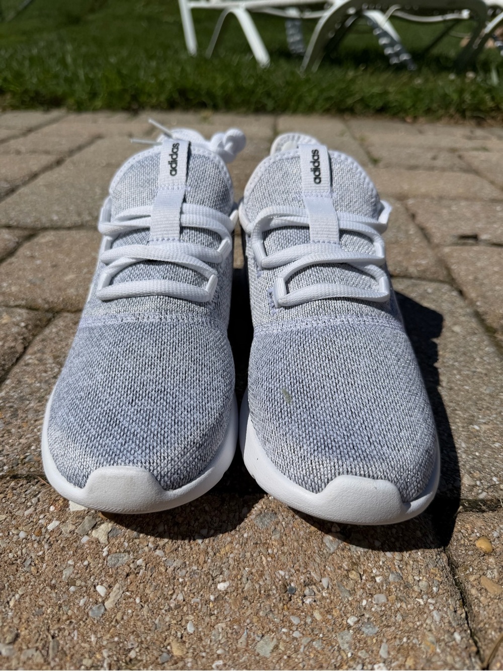 adidas women's Knit Running Sneakers - Gray & White